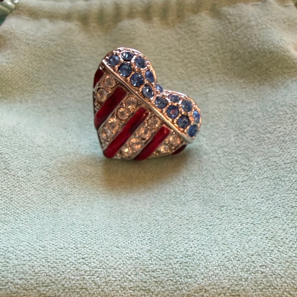Swarovski Crystal USA Heart Pin
